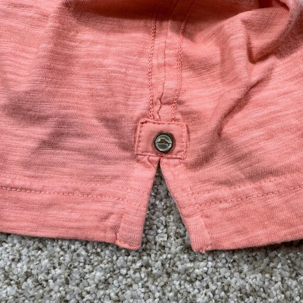 Tommy Bahama Mens Small Coral Pink Slub Cotton Short Sleeve Pocket Polo Shirt - Picture 4 of 9